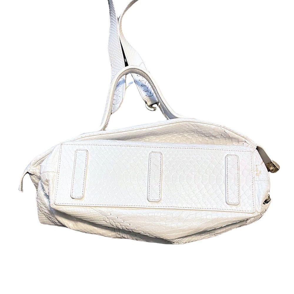 Zagliani White Python Satchel With Removable Cros… - image 4